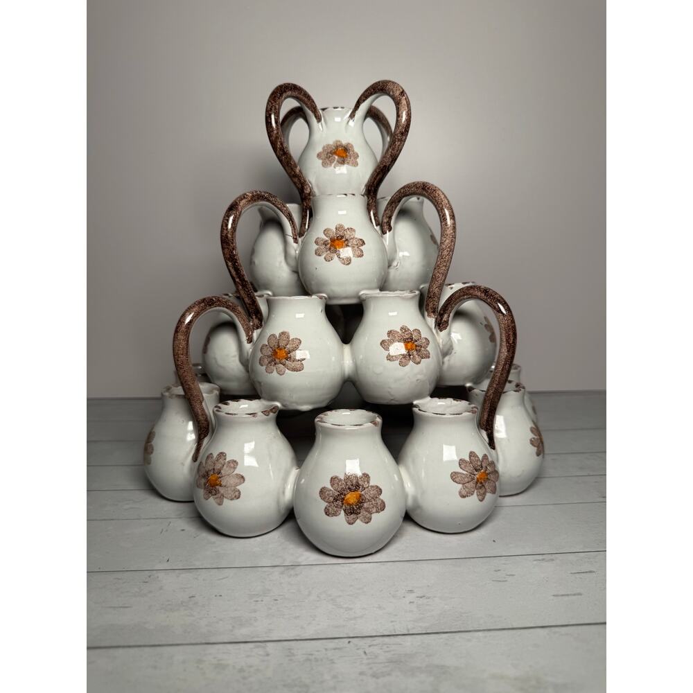 Ceramic tulipiere vase made in Italy